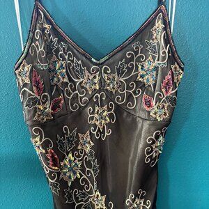 Marina Gold/Black Beaded Dress - Size 6